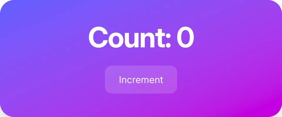 The counter rendered by Tela